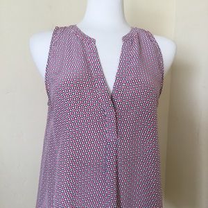 Joie Aruna 100% Silk Blouse Tank Red Blue Size M